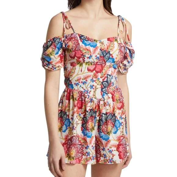 MISA LOS ANGELES
Ruchika Floral Romper size small red blue floral EUC - Picture 3 of 15